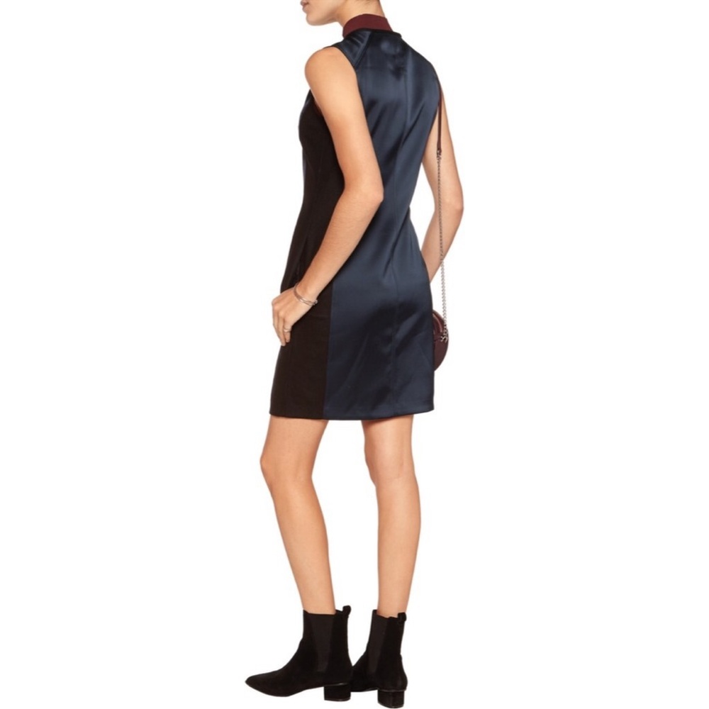 NWOT Rag & Bone Prospect Zip Up Front Satin Wool Paneled Sheath Dress Women’s 4 - Picture 3 of 12